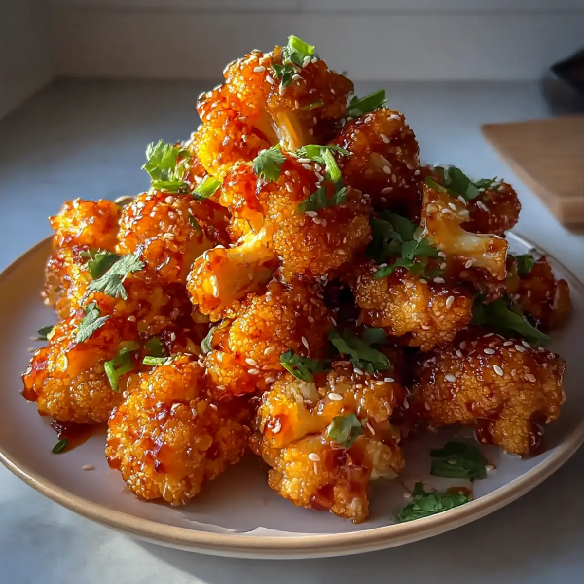 Sweet and Spicy Baked Cauliflower