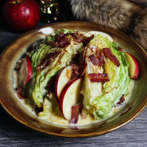 Apple Cream Braised Cabbage