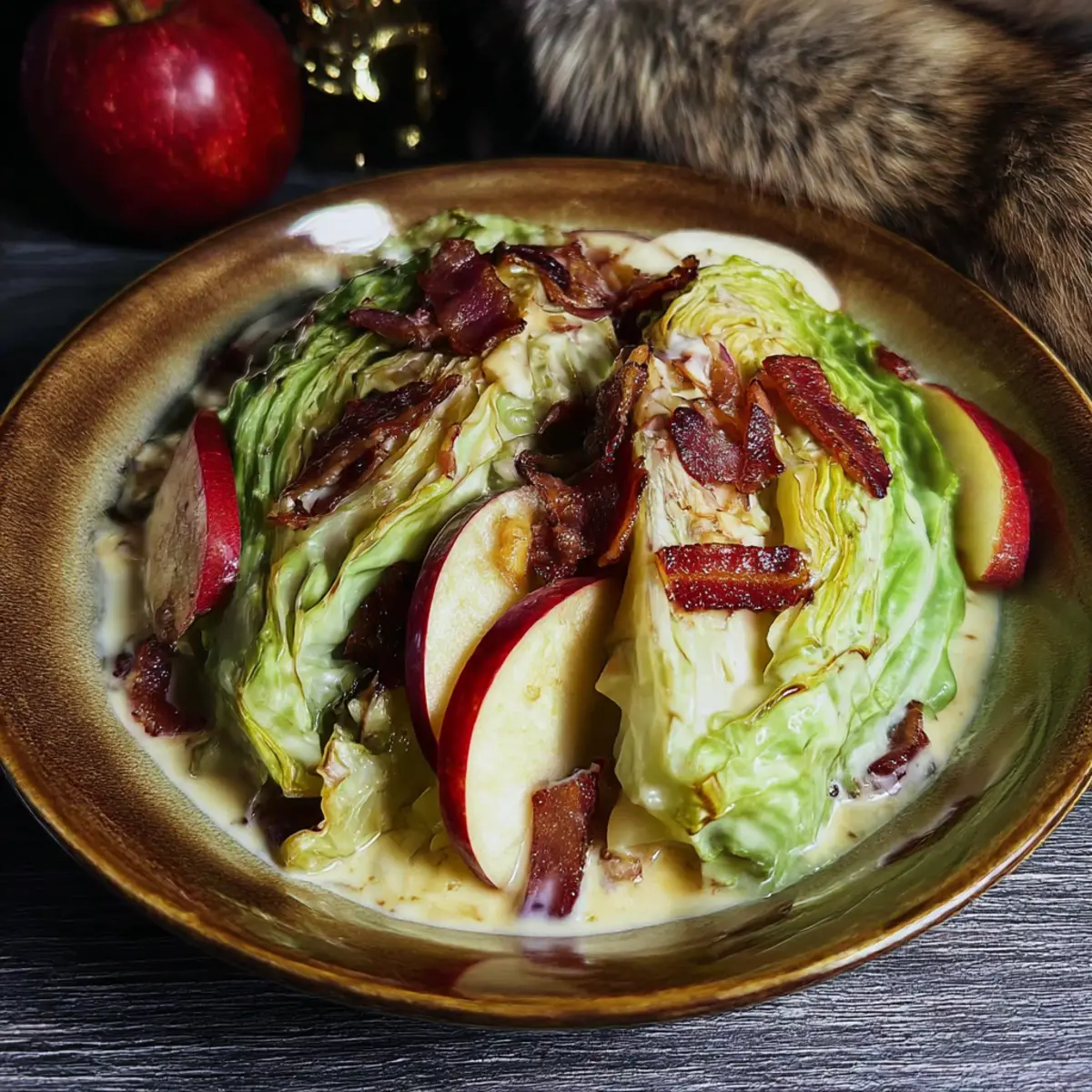 Apple Cream Braised Cabbage