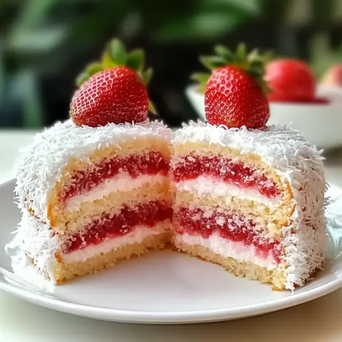 Strawberry Coconut Sponge Cakes