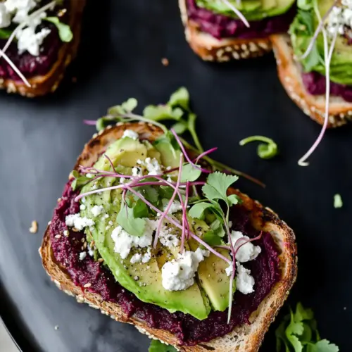 Avocado Beet Hummus Toast