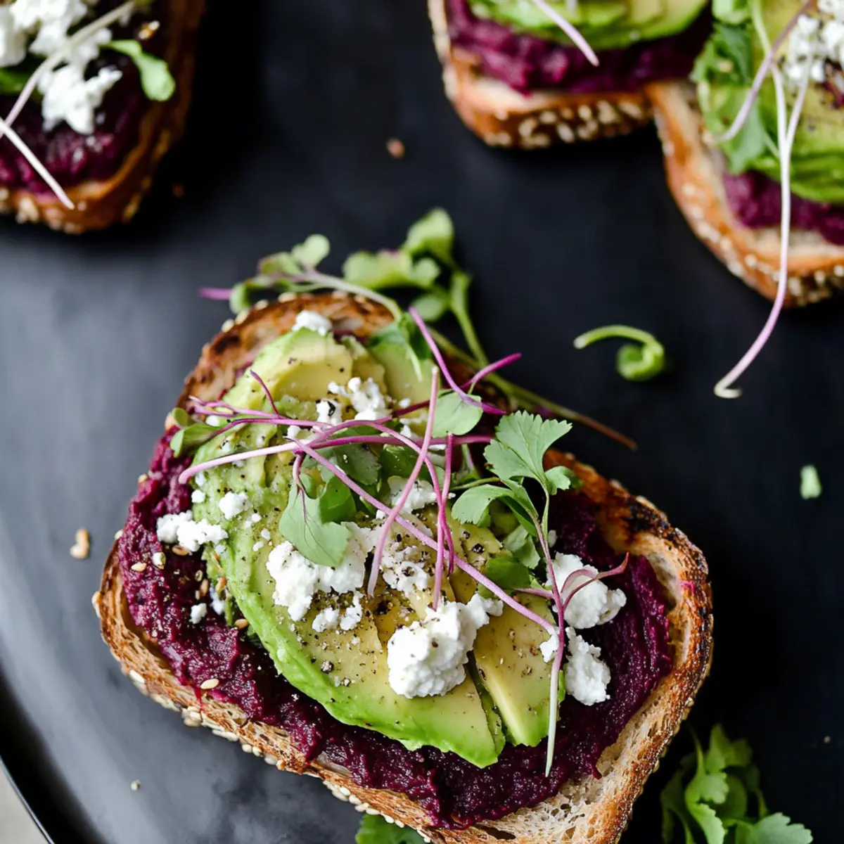 Avocado Beet Hummus Toast